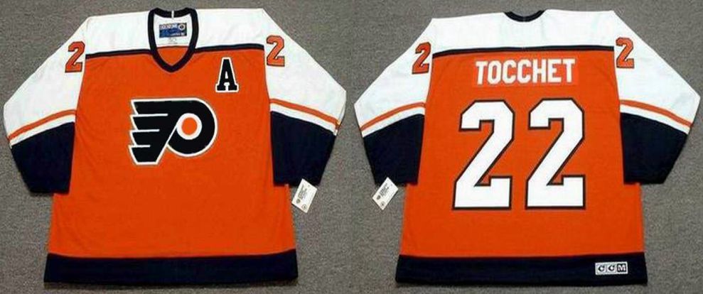 2019 Men Philadelphia Flyers 22 Tocchet Orange CCM NHL jerseys